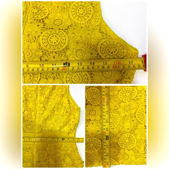 Boden Sleeveless Yellow Crochet A-Line Sheath Dress Size 8 - Picture 12 of 12
